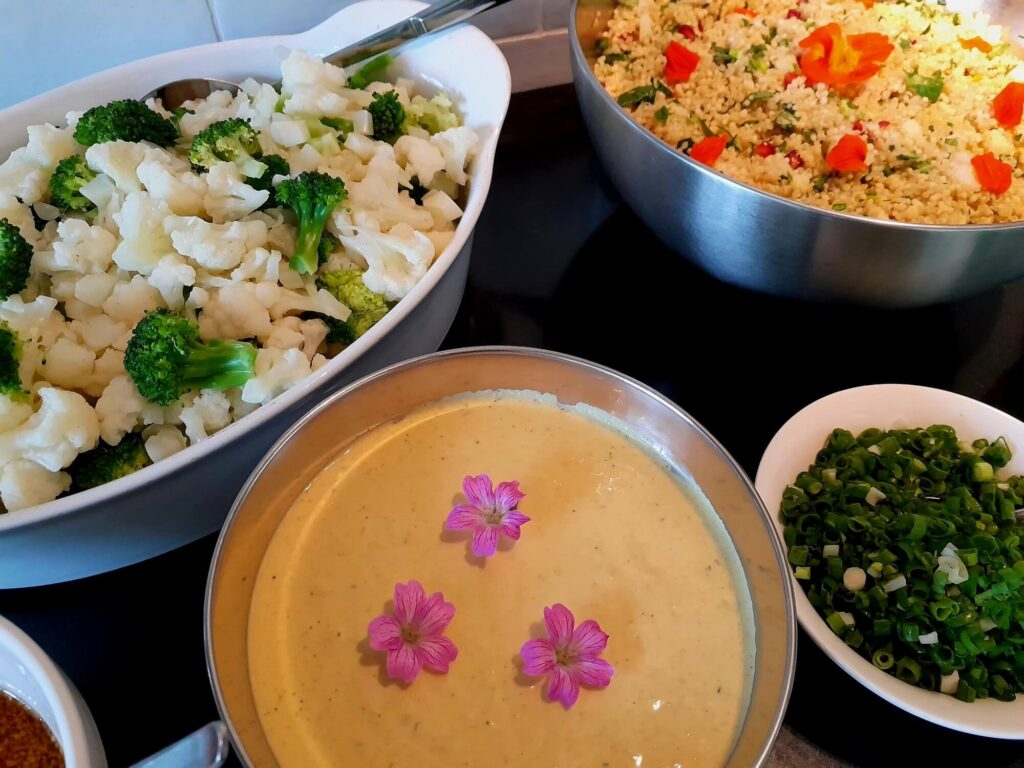 buffet met bloemetjes