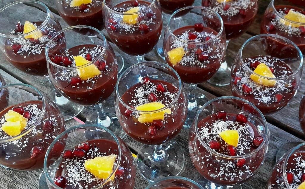 chocoladepudding in een glaasje