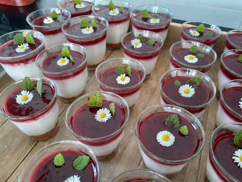 vegan panna cotta met vruchtencoulis